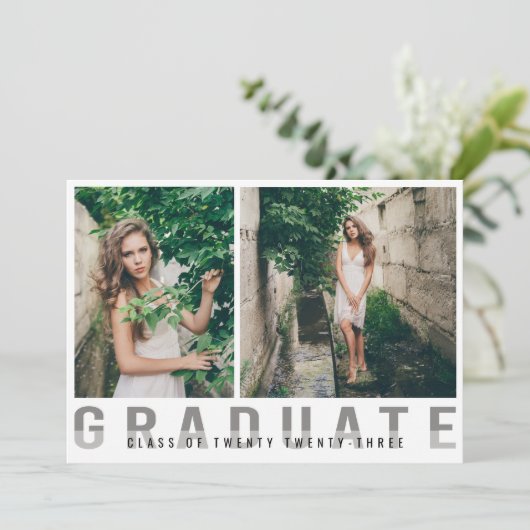 写真モダン卒業発表 案内状 (スタンド正面)