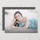 写真モダン卒業発表 案内状 (正面/裏面)