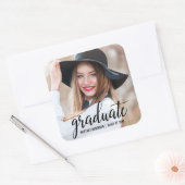 写真モダン卒業発表B スクエアシール (封筒)