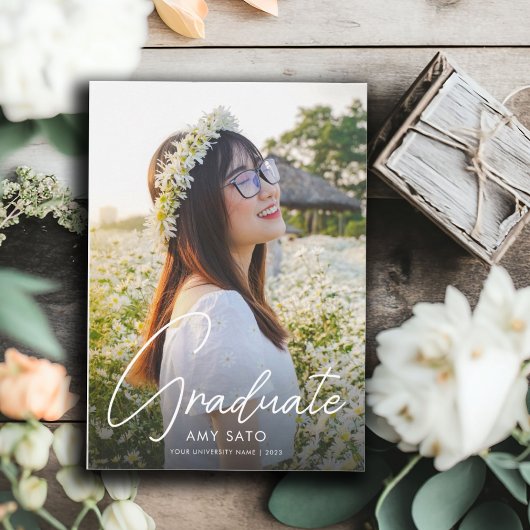 写真モダン卒業白書 招待状