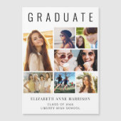 写真モダン卒業磁気発表 マグネット招待状 (正面)