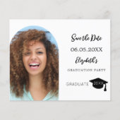 写真モダン卒業記念パーティー日付カードを保存 (正面)