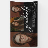 写真モダン卒業記念パーティー禁止 横断幕 (縦)