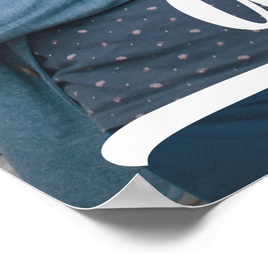 写真モダン卒業青 ポスター (角)