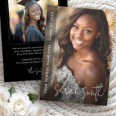 写真モダン卒業黒 案内状