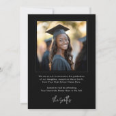 写真モダン卒業黒 案内状 (裏面)