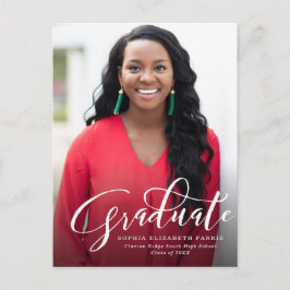 写真モダン卒業 インビテーションポストカード