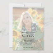 写真モダン卒業 招待状 (裏面)