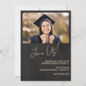 写真モダン卒業 招待状 (裏面)