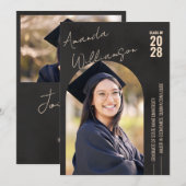 写真モダン卒業 招待状 (正面/裏面)