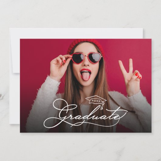 写真モダン卒業 招待状 (正面)