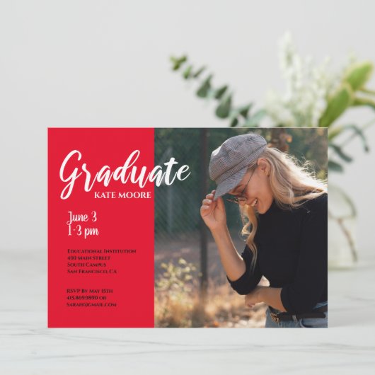 写真モダン卒業 招待状 (スタンド正面)