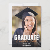 写真モダン卒業 招待状 (裏面)