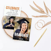 写真モダン卒業 招待状