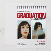 写真モダン卒業 招待状 (正面/裏面)