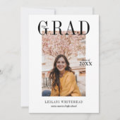 写真モダン卒業 招待状 (正面)