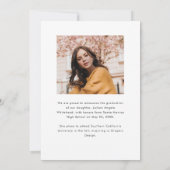 写真モダン卒業 招待状 (裏面)