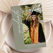 写真モダン卒業 案内状