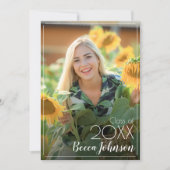 写真モダン卒業 案内状 (正面)