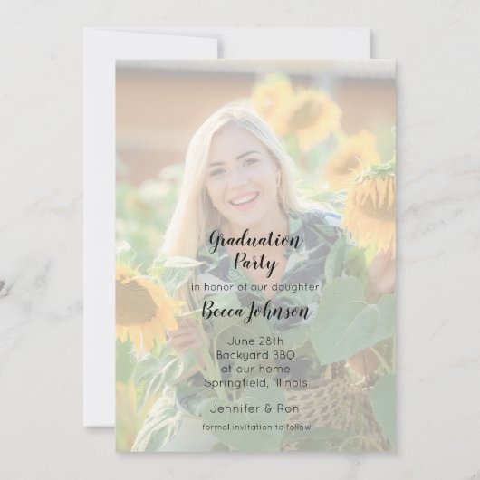 写真モダン卒業 案内状 (裏面)