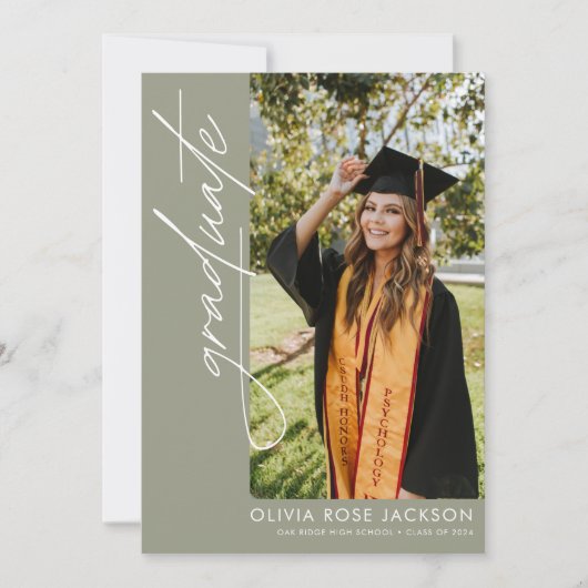 写真モダン卒業 案内状 (正面)