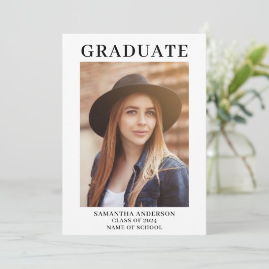 写真モダン卒業 案内状 (スタンド正面)