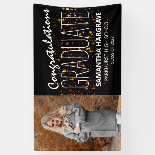 写真モダン卒業 横断幕 (縦)