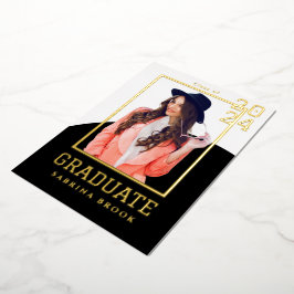 写真モダン卒業 箔招待状