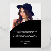 写真モダン卒業 箔招待状 (裏面)