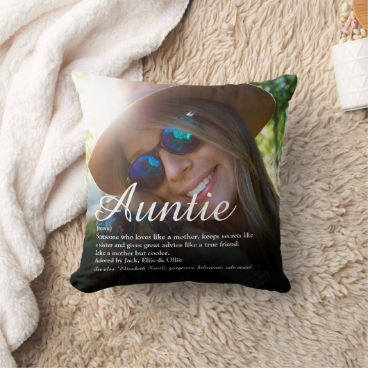 写真モダン叔母お気に入りの叔母の定義 クッション (ブランケット)