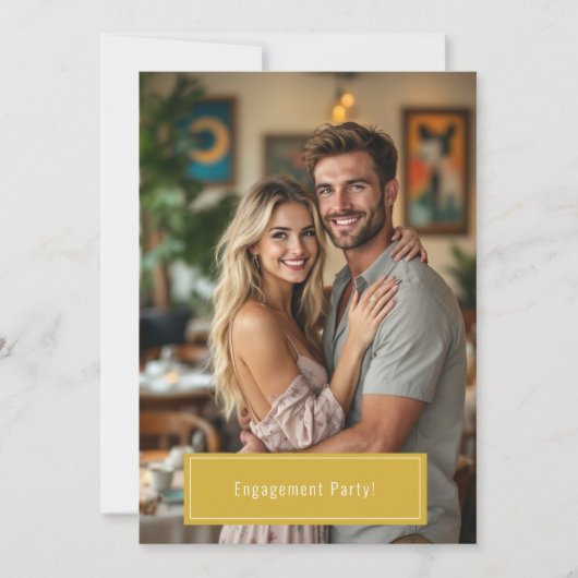 写真モダン取シンプルり付けパーティの招待状 招待状 (正面)