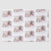 写真モダン名スクリプトパターンメリークリスマス 薄葉紙 (正面)