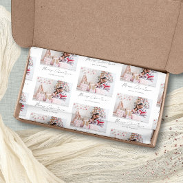 写真モダン名スクリプトパターンメリークリスマス 薄葉紙