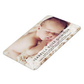 写真モダン名誕生スタッ生まれたばかりのトベビーガール マグネット (左側)