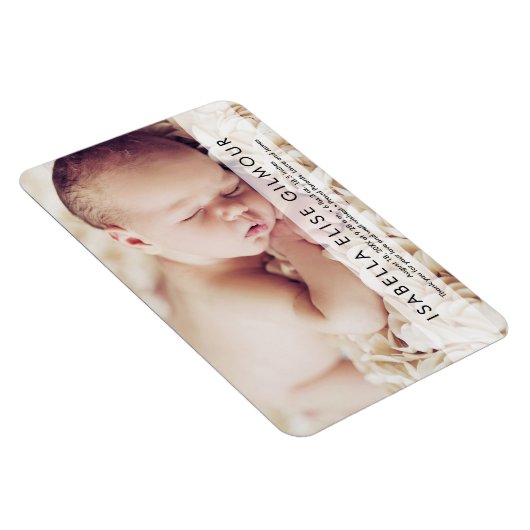 写真モダン名誕生スタッ生まれたばかりのトベビーガール マグネット (右側)