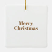 写真モダン名金ゴールドメリークリスマス セラミックオーナメント (裏面)