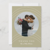 写真モダン名sage green結婚's サンキューカード (正面)