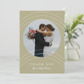 写真モダン名sage green結婚's サンキューカード (スタンド正面)