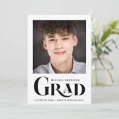 写真モダン型はっきりした卒業 案内状 (スタンド正面)