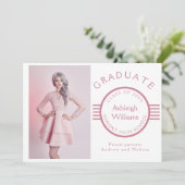 写真モダン大学院ブルーストライプズ卒業 案内状 (スタンド正面)