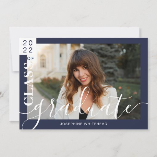 写真モダン大学院発表2022ネイビーブルー 案内状 (正面)