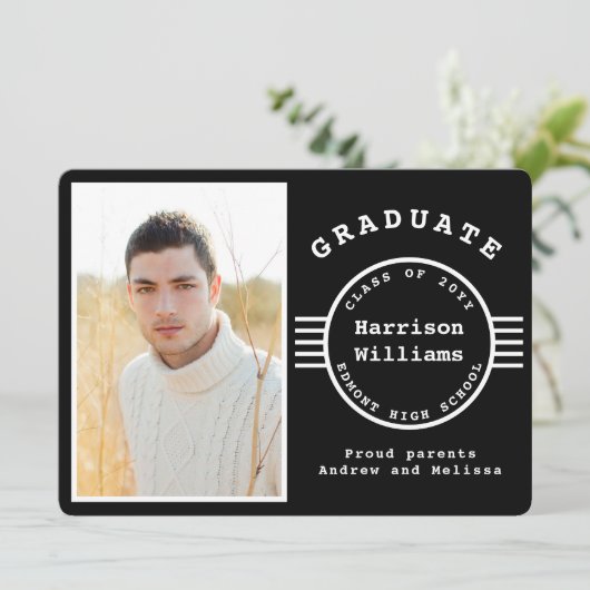 写真モダン大学院白黒ストライプ研究科 案内状 (スタンド正面)