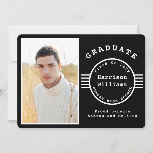 写真モダン大学院白黒ストライプ研究科 案内状