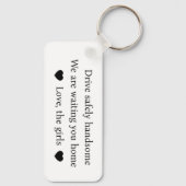 写真モダン夫またはボーイフレンドのギフトドライブセーフ キーホルダー (裏面)