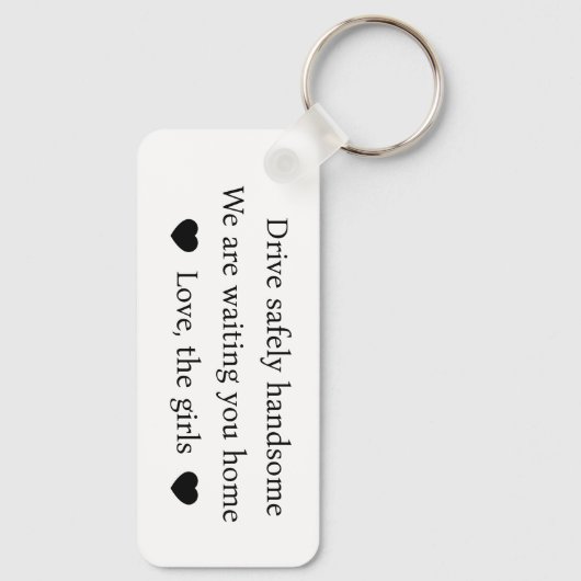 写真モダン夫またはボーイフレンドのギフトドライブセーフ キーホルダー (裏面)