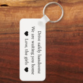 写真モダン夫またはボーイフレンドのギフトドライブセーフ キーホルダー (裏面)