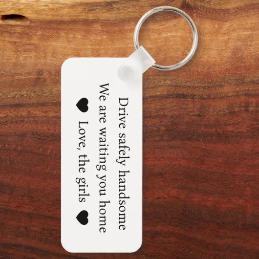 写真モダン夫またはボーイフレンドのギフトドライブセーフ キーホルダー (裏面)