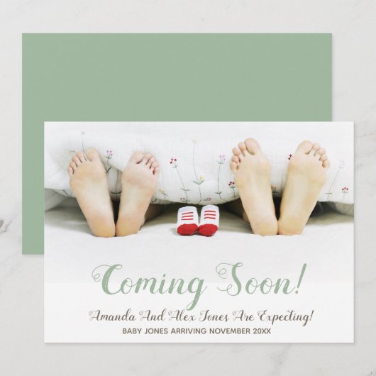 写真モダン妊娠告知 案内状 (正面/裏面)