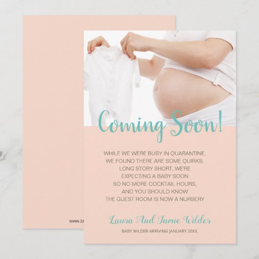 写真モダン妊娠 案内状 (正面/裏面)