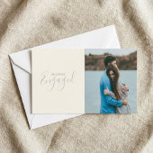 写真モダン婚約の発表 サンキューカード
